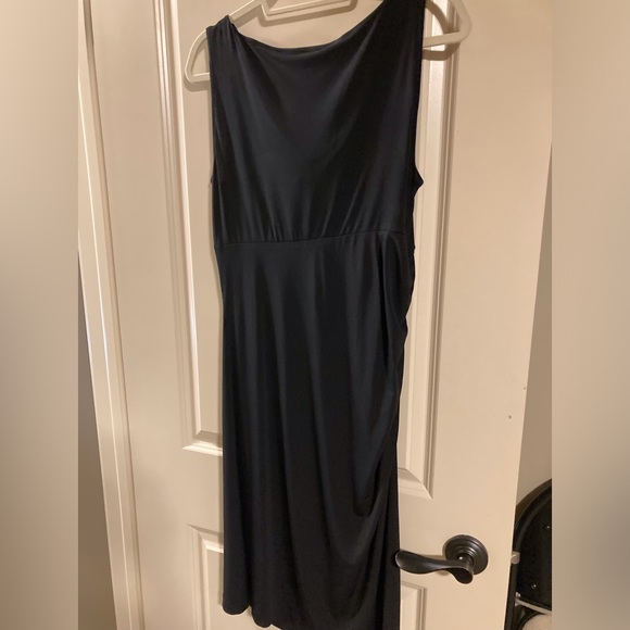 Black Draped Cocktail Dress Size 10 - Picture 5 of 5